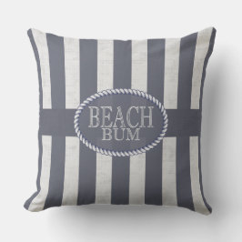 Beach Bum Zeeen the Day Blue and White Nautical Buitenkussen