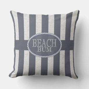 Beach Bum Zeeen the Day Blue and White Nautical Buitenkussen