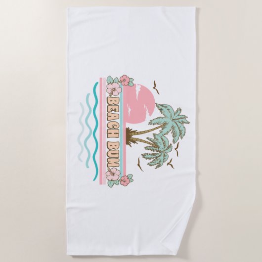 Beach Bum Zomer Fun Tropisch Strandleven Strandlaken (Voorkant)