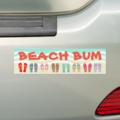 Beach Bum Zomer Teenslippers Bumpersticker (Op auto)