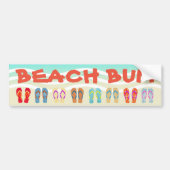Beach Bum Zomer Teenslippers Bumpersticker (Voorkant)