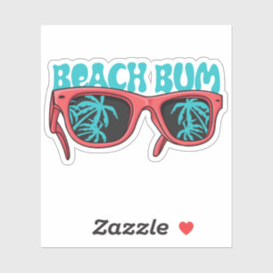 Beach bum zonnebril met palmbomen sticker
