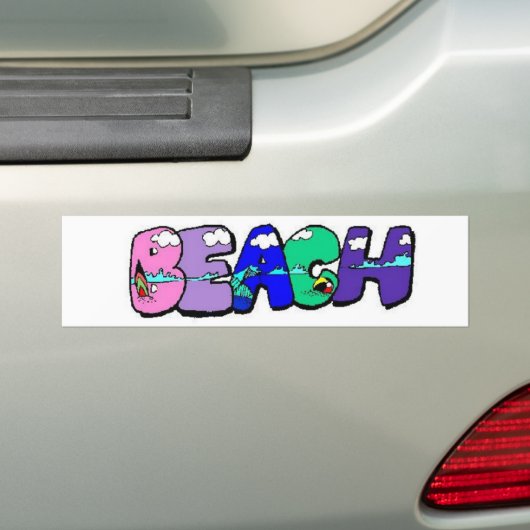 Beach Bumpersticker (Op auto)