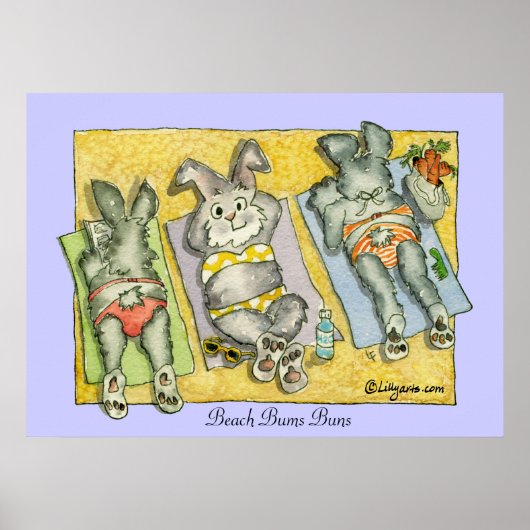 Beach Bums Buns Poster Print (Voorkant)