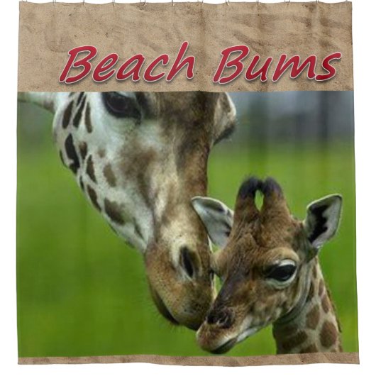 Beach Bums Shower Curtain Giraffe Douchegordijn (Voorkant)