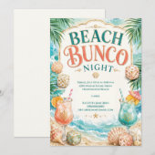 Beach Bunco Nacht Kaart (Voorkant / Achterkant)