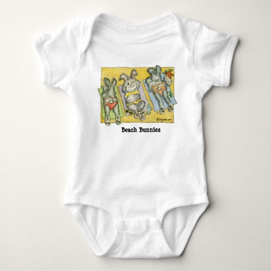 Beach Bunnies Earobics Cartoon Baby Romper (Voorkant)