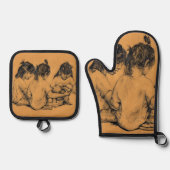 Beach Bunnies Ovenwant & Pannenlap Set (Voorkant)