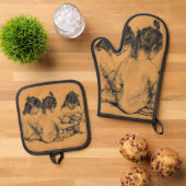 Beach Bunnies Ovenwant & Pannenlap Set (Top down)