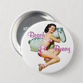 Beach Bunny Pin-Up Ronde Button 7,6 Cm (Voorkant /achterkant)
