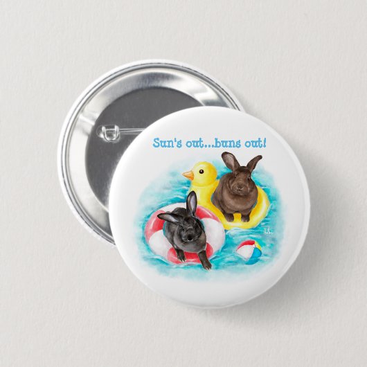 Beach Buns-Button Ronde Button 5,7 Cm (Voorkant /achterkant)