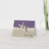 Beach Burlap en Starfish Dank u Bedankkaart (Voorkant)