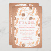 Beach Burlap Mason Jar Baby kondiging Aankondiging (Voorkant / Achterkant)