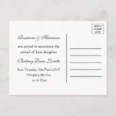 Beach Burlap Mason Jar Baby kondiging Aankondigingskaart (Achterkant)