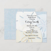 Beach Burlap Sand Dollar Bruids Douche Uitnodiging (Voorkant / Achterkant)