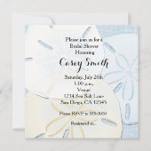 Beach Burlap Sand Dollar Bruids Douche Uitnodiging (Voorkant)