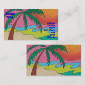 Beach Business Card-sjabloon Visitekaartje (Voorkant / Achterkant)