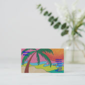 Beach Business Card-sjabloon Visitekaartje (Staand voorkant)