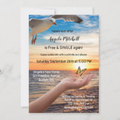 Beach Butterfly Freedom Divorce Party - Uitnodigin Kaart (Voorkant)