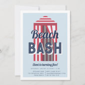 Beach Cabana Birthday Party Invitation Kaart (Voorkant)