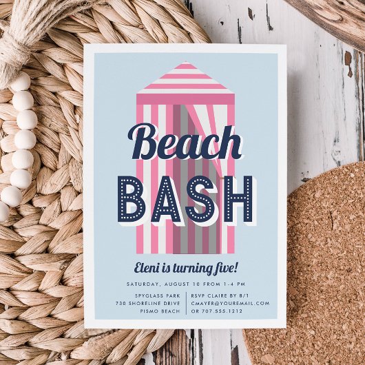 Beach Cabana Birthday Party Invitation Kaart