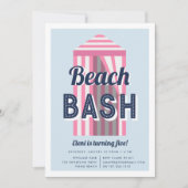 Beach Cabana Birthday Party Invitation Kaart (Voorkant)