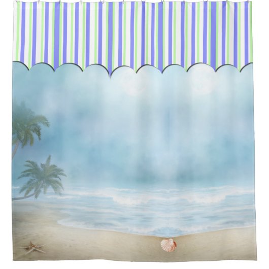 Beach Cabana Uitzicht Shower Curtain Douchegordijn (Voorkant)