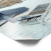 Beach Cabana, White Sand w/Aqua Water Vacking Foto Afdruk (Hoek)