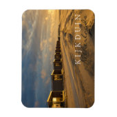 Beach cabins at sunset at the dutch coast magneet (Verticaal)