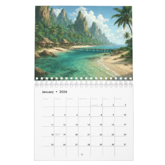 Beach Calendar 2026 Kalender (Jan 2026)