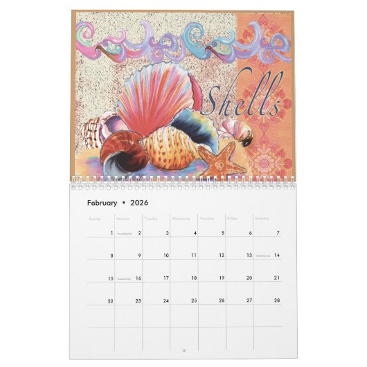 Beach Calendar Kalender (Feb 2026)