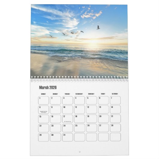 Beach Calendar Kalender (Mar 2026)