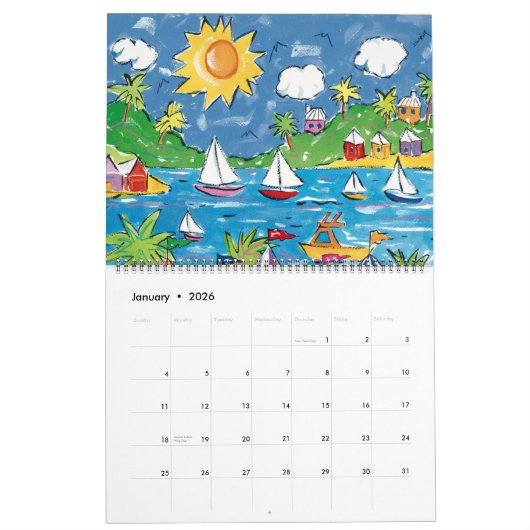 Beach Calendar Kalender (Jan 2026)