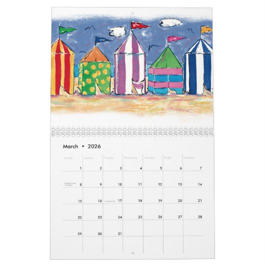 Beach Calendar Kalender (Mar 2026)