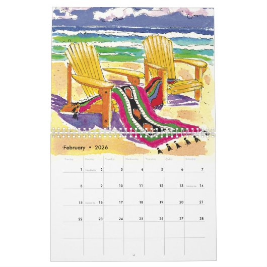 Beach Calendar Kalender (Feb 2026)