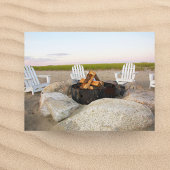 Beach Campfire in Dusk Cape Cod Briefkaart