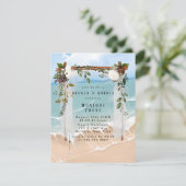Beach Canopy Floral Tropic Brunch & Bubble Invites Kaart (Staand voorkant)