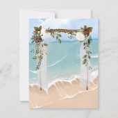 Beach Canopy Floral Tropic Brunch & Bubble Invites Kaart (Achterkant)