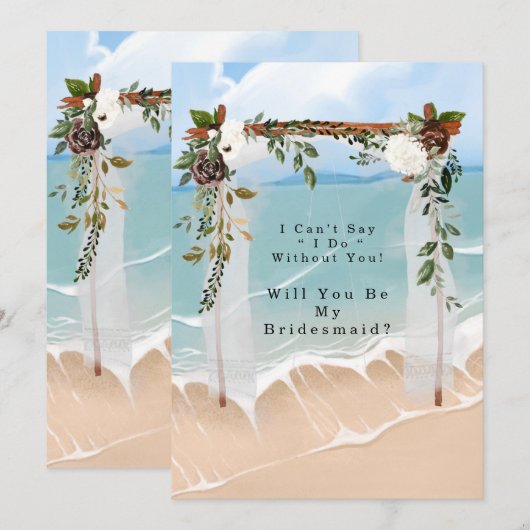 Beach Canopy Floral zal je mijn Bridesmaid zijn Kaart (Voorkant / Achterkant)