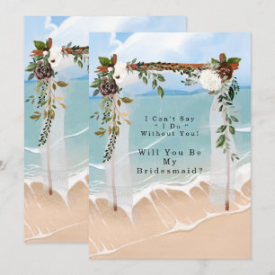 Beach Canopy Floral zal je mijn Bridesmaid zijn Kaart