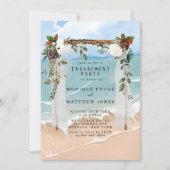 Beach Canopy Tropical Floral Engagement Party Kaart (Voorkant)