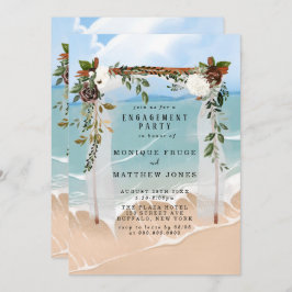 Beach Canopy Tropical Floral Engagement Party Kaart
