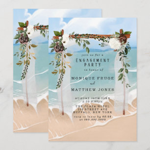 Beach Canopy Tropical Floral Engagement Party Kaart