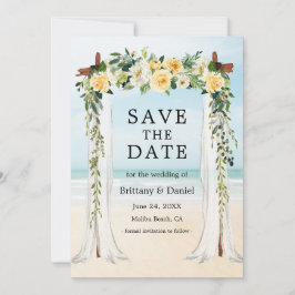 Beach Canopy Waterverf Yellow Floral Save The Date
