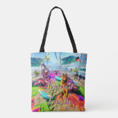 Beach Canvas tas Family German Shepherd Dog (Achterkant)