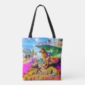 Beach Canvas tas Family Sand German Shepherd Dog (Achterkant)