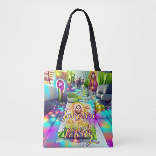 Beach Canvas tas Family Sand Welcome Balloons (Voorkant)