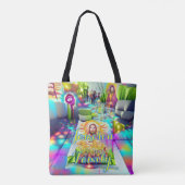 Beach Canvas tas Family Sand Welcome Balloons (Achterkant)