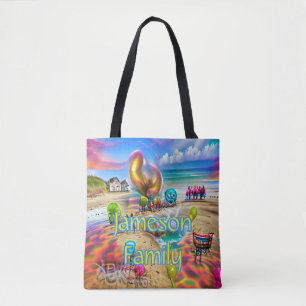 Beach Canvas tas Family Sand Welcome Balloons