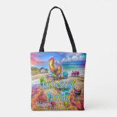 Beach Canvas tas Family Sand Welcome Balloons (Achterkant)